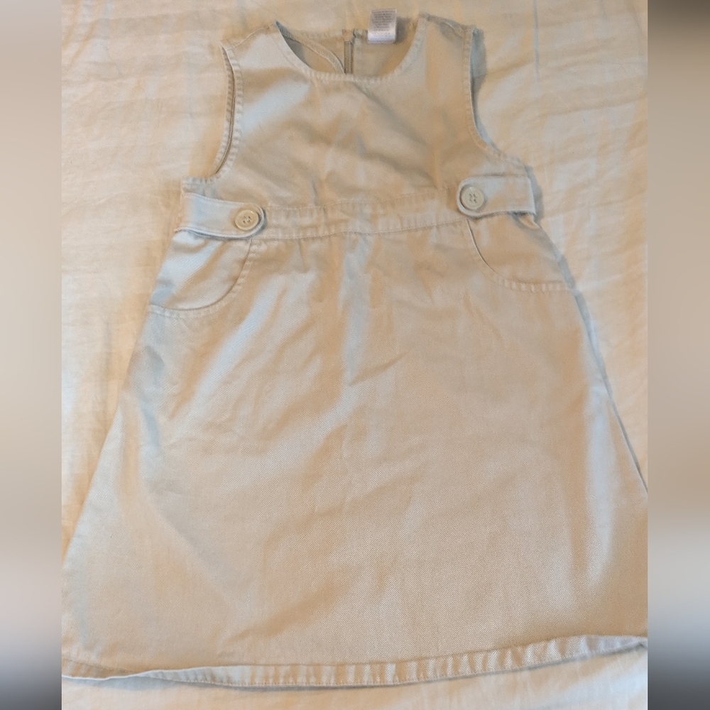 Gymboree Uniform Jumper Dress Khaki Size 5 w/ Pockets
